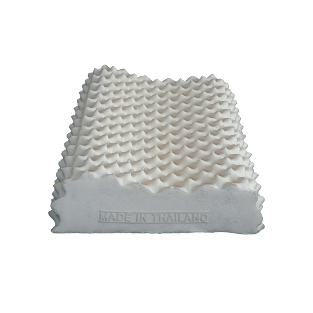 หมอนสุขภาพ ยางพารา ZLEEPO'CLOCK ทรงน้อบบี้ ขนาด60X40X13ซม สีขาว/น้ำเงิน_4